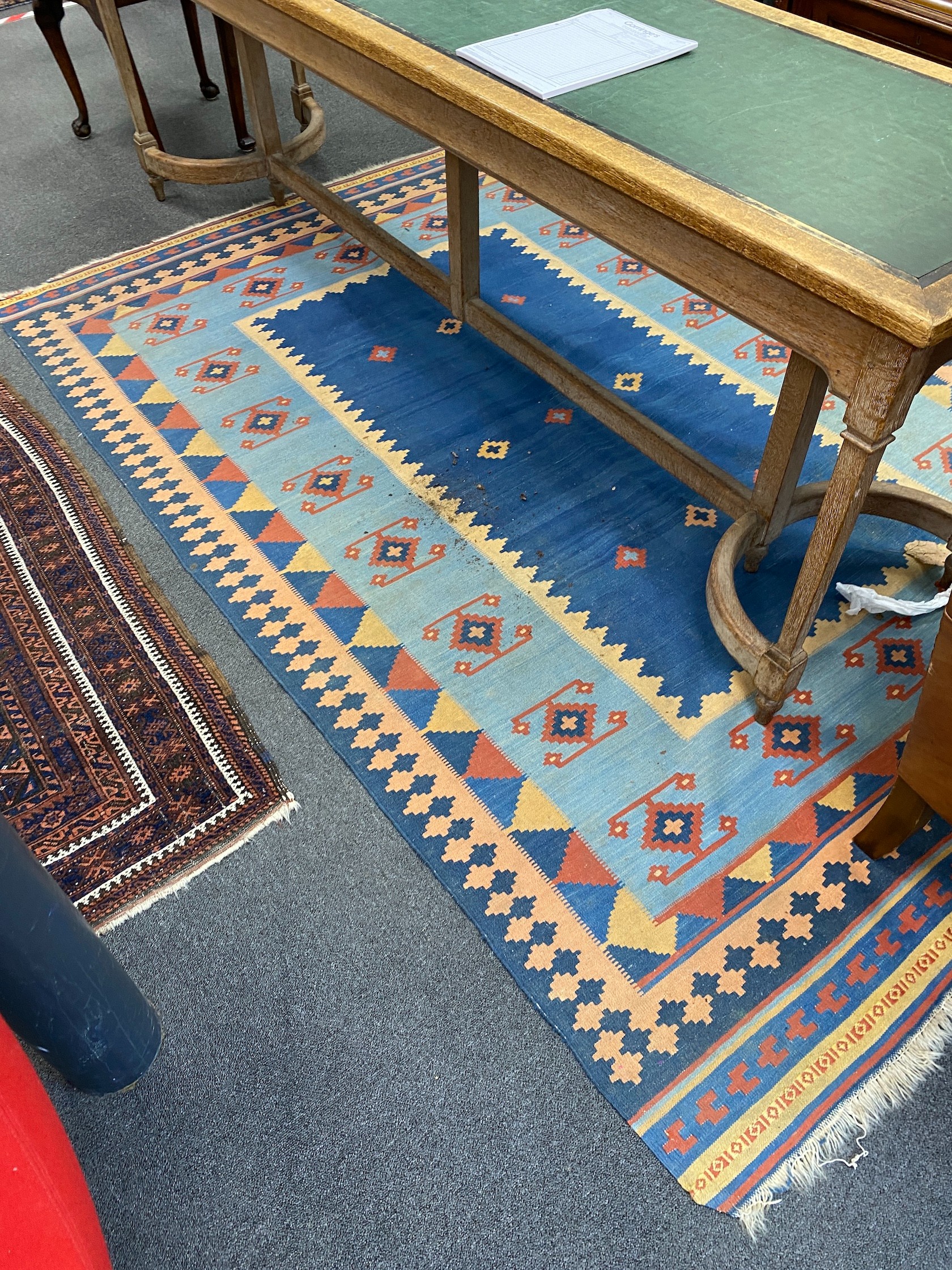 A Kilim polychrome flatweave rug, 260 x 178cm
